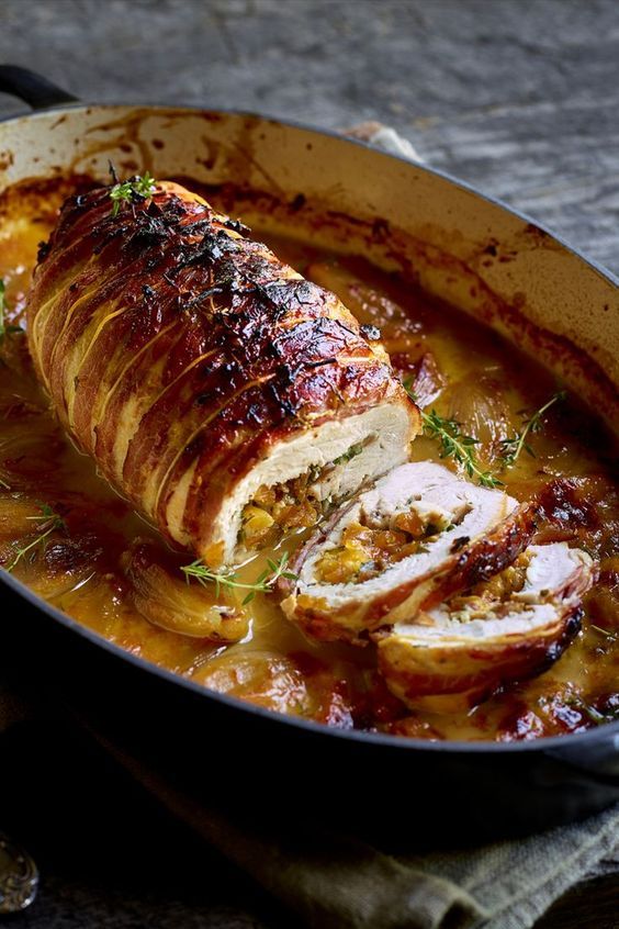 Poulet roulé farci