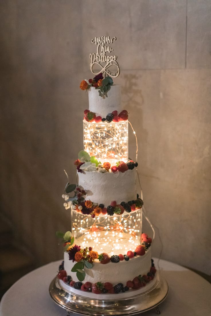 Light Up Wedding Cake illuminé avec LED